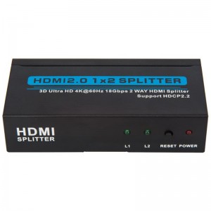 V2.0 HDMI 1x2 Splitter podporuje 3D Ultra HD 4Kx2K při 60 Hz HDCP2.2