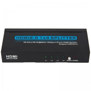 V2.0 HDMI 1x4 Splitter podporuje 3D Ultra HD 4Kx2K při 60 Hz HDCP2.2