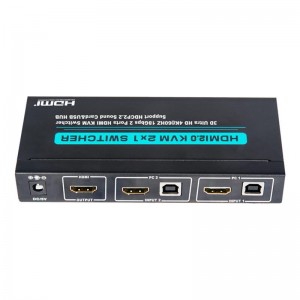 Podpora přepínačů V2.0 HDMI KVM 2x1 Ultra HD 4Kx2K @ 60 Hz HDCP2.2, 18 Gb \/ s, zvuková karta a rozbočovač USB