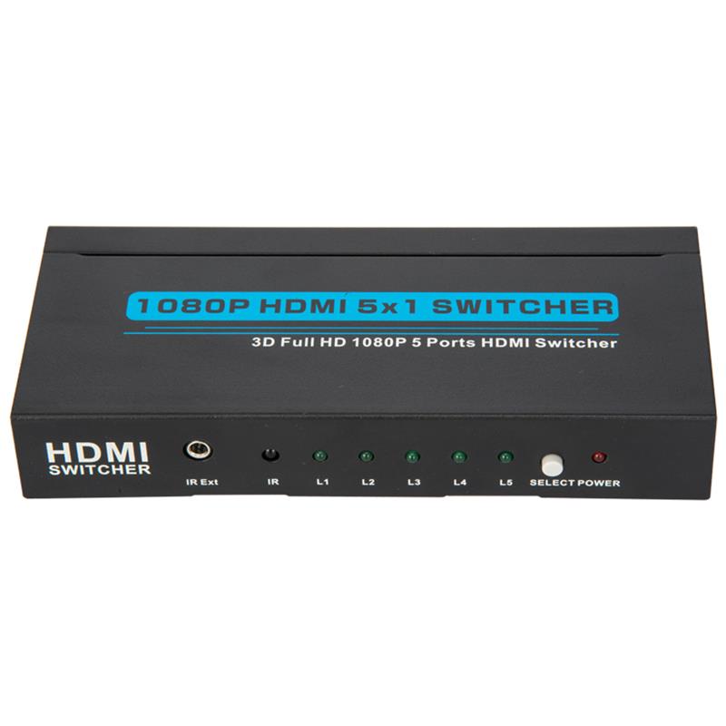V1.3 HDMI 5x1 Switcher podporuje 3D Full HD 1080P