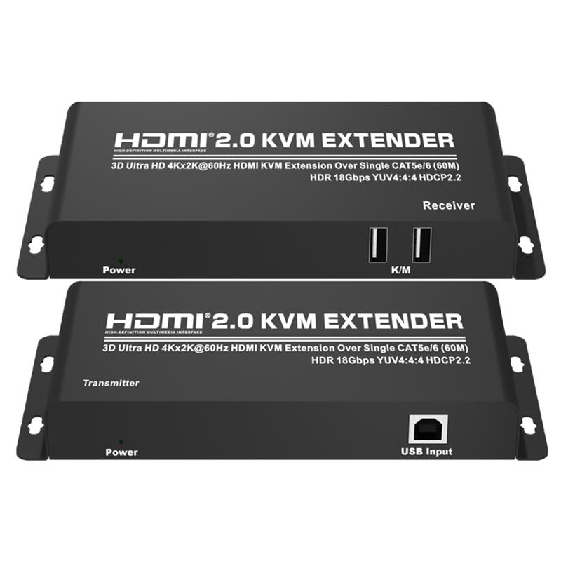 HDMI 2.0 KVM Extender 60m přes Single CAT5e \/ 6 Podpora Ultra HD 4Kx2K @ 60 Hz HDCP2.2