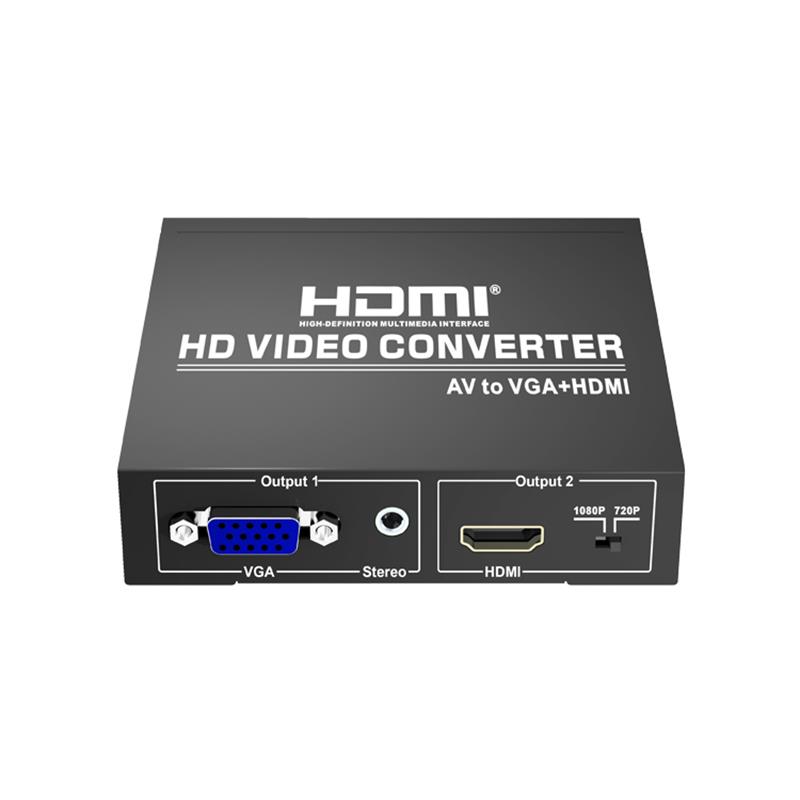 Převodník AV na VGA + HDMI Converter Up 720P \/ 1080P
