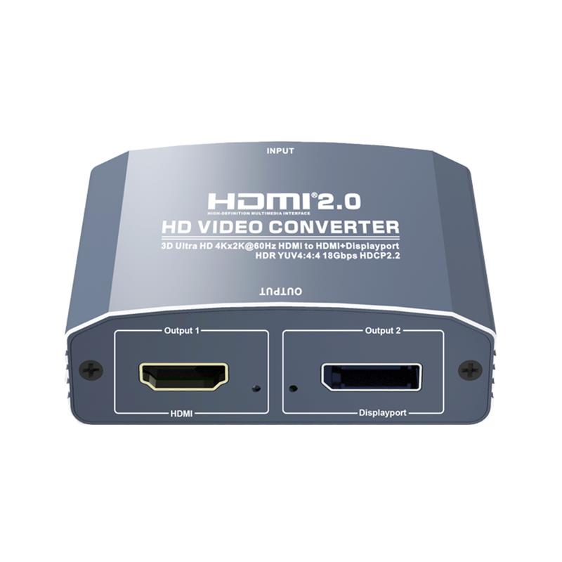 3D Ultra HD 4Kx2K @ 60 Hz Převodník HDMI na HDMI + DP Podpora HDMI2.0 18 Gbps HDR YUV4: 4: 4 HDCP2.2